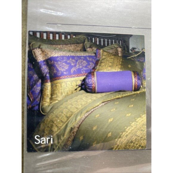 Revelle Sari King Size Bed Skirt Combed Cotton Sateen Green Multicolor - Picture 8 of 12